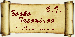 Boško Tatomirov vizit kartica
